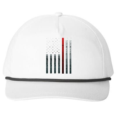 Firefighter Thin American Flag Fire Cool Gift Snapback Five-Panel Rope Hat