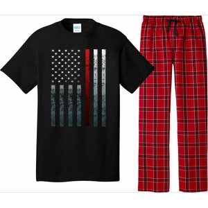 Firefighter Thin American Flag Fire Cool Gift Pajama Set