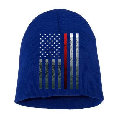 Firefighter Thin American Flag Fire Cool Gift Short Acrylic Beanie