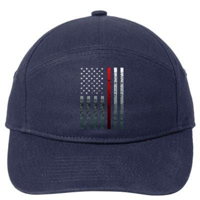 Firefighter Thin American Flag Fire Cool Gift 7-Panel Snapback Hat