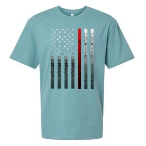 Firefighter Thin American Flag Fire Cool Gift Sueded Cloud Jersey T-Shirt