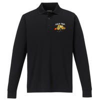 Field Trip Anyone Field Day Teacher Student School Funny Bus Performance Long Sleeve Polo