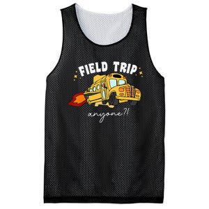 Field Trip Anyone Field Day Teacher Student School Funny Bus Mesh Reversible Basketball Jersey Tank