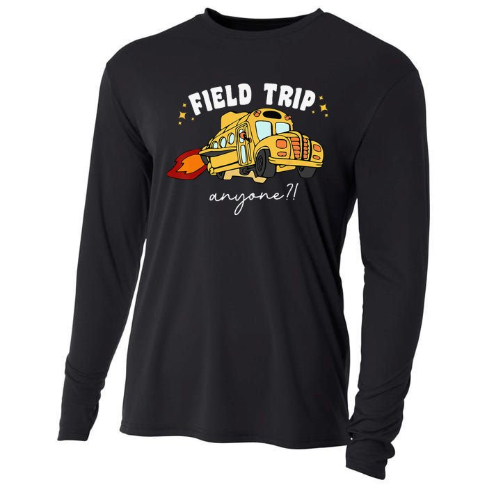 Field Trip Anyone Field Day Teacher Student School Funny Bus Cooling Performance Long Sleeve Crew