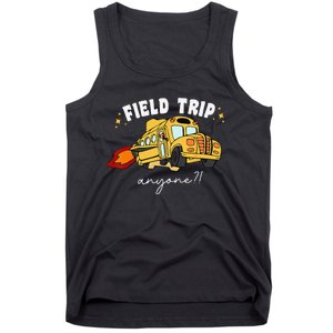 Field Trip Anyone Field Day Teacher Student School Funny Bus Tank Top