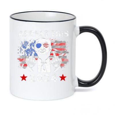 Funny Trump Arrest This Donald Trump Middle Finger President 11oz Black Color Changing Mug