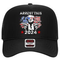 Funny Trump Arrest This Donald Trump Middle Finger President High Crown Mesh Back Trucker Hat