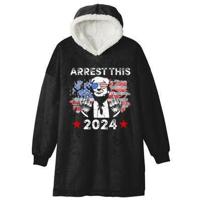 Funny Trump Arrest This Donald Trump Middle Finger President Hooded Wearable Blanket