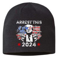 Funny Trump Arrest This Donald Trump Middle Finger President Sustainable Beanie