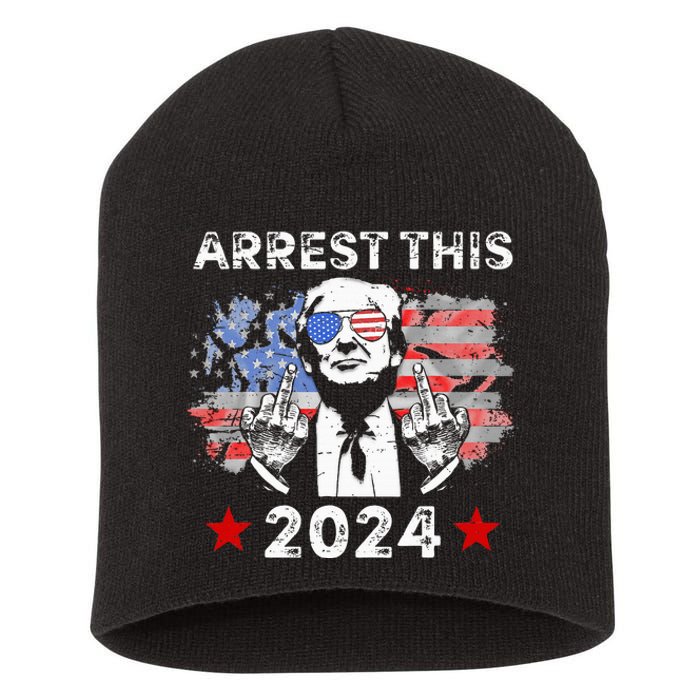 Funny Trump Arrest This Donald Trump Middle Finger President Short Acrylic Beanie