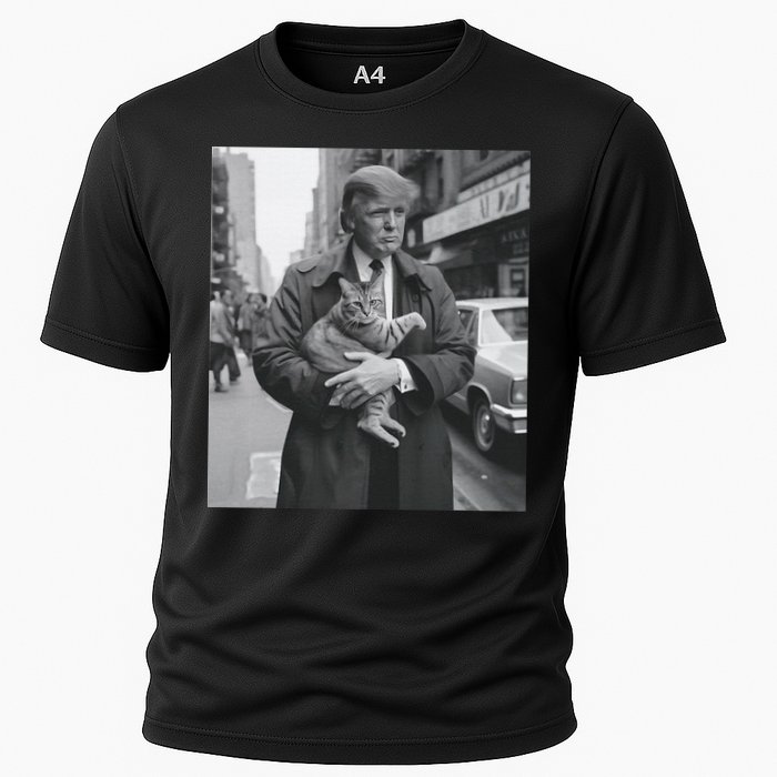 Funny Trump And Cat Funny Political  Cooling Performance Crew T-Shirt