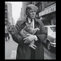 Funny Trump And Cat Funny Political  Backpack