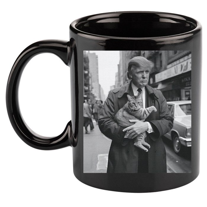 Funny Trump And Cat Funny Political  11oz C Handle Ceramic Mug