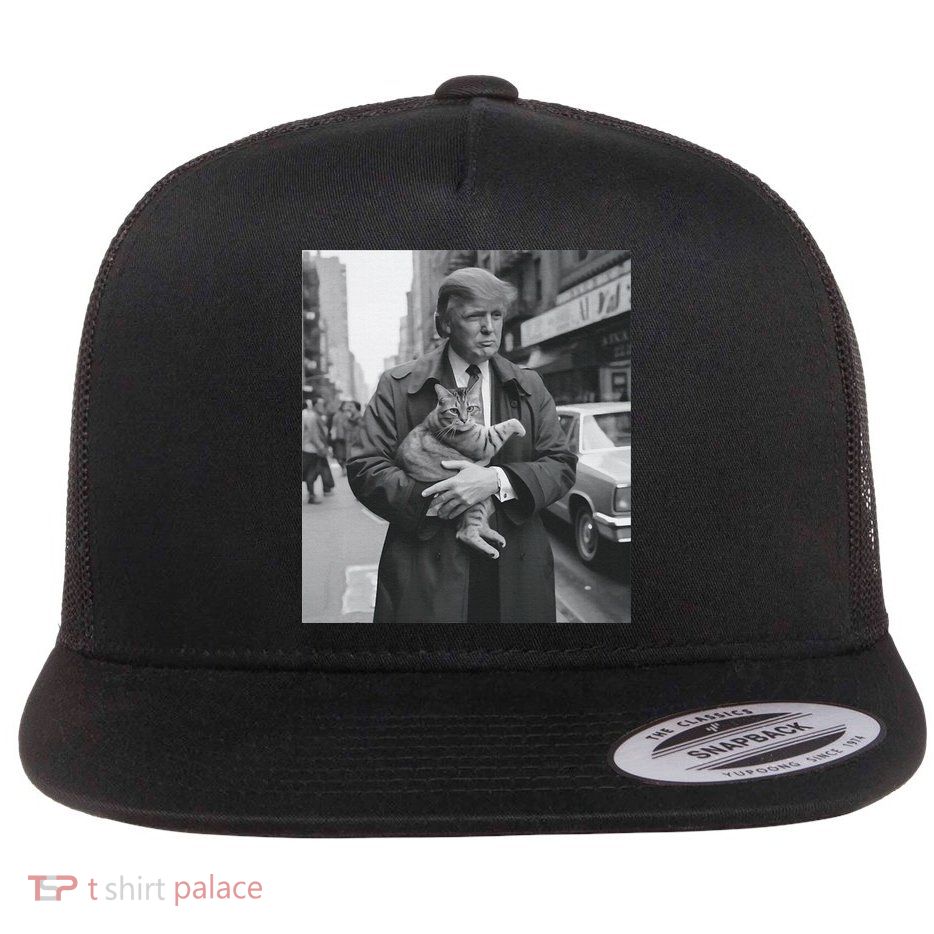 Funny Trump And Cat Funny Political  Flatbill Hat
