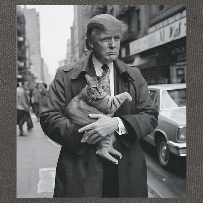 Funny Trump And Cat Funny Political  Cotton Canvas Backpack