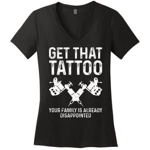 Funny Tattoo Artist Art For Tattooer Tattoo Artist Women's V-Neck T-Shirt