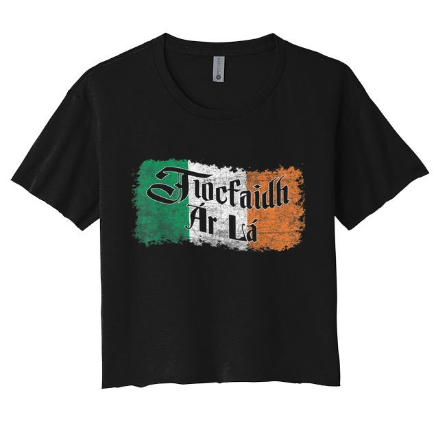 Funny Tiocfaidh Ar La Gift Vintage Ireland Irish Flag Gift Crop Top