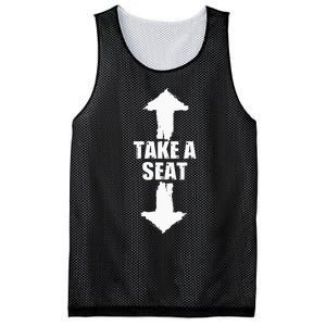 Funny Take A Seat Sarcastic Adult Humor Men Mesh Reversible Basketball Jersey Tank