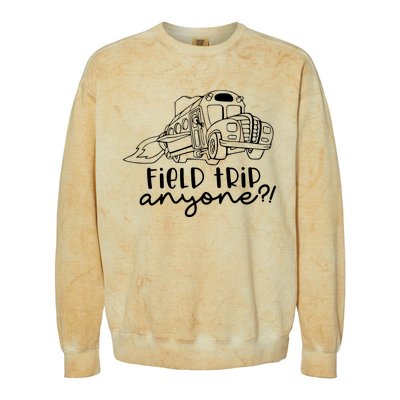 Field Trip Anyone Teacher Magic School Bus Colorblast Crewneck Sweatshirt