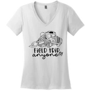 Field Trip Anyone Teacher Magic School Bus Women's V-Neck T-Shirt