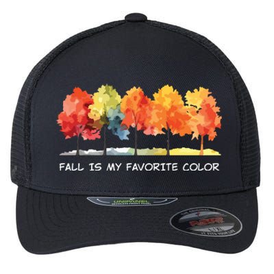 Fall Tree Autumn Tree Line Thanksgiving Flexfit Unipanel Trucker Cap