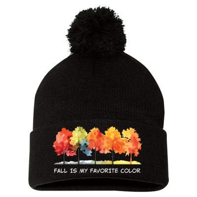 Fall Tree Autumn Tree Line Thanksgiving Pom Pom 12in Knit Beanie