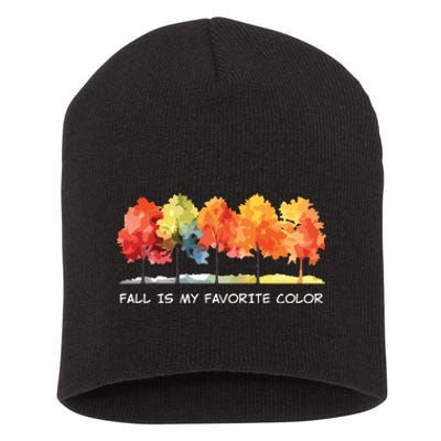 Fall Tree Autumn Tree Line Thanksgiving Short Acrylic Beanie