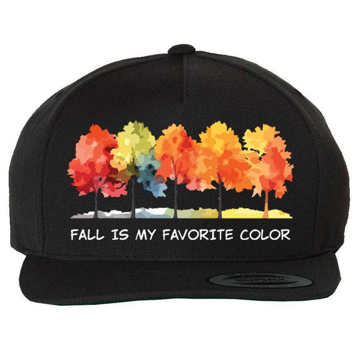 Fall Tree Autumn Tree Line Thanksgiving Wool Snapback Cap