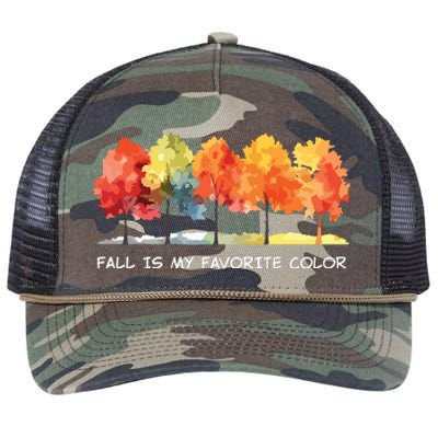 Fall Tree Autumn Tree Line Thanksgiving Retro Rope Trucker Hat Cap