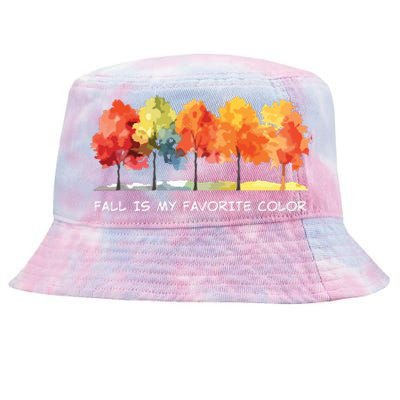 Fall Tree Autumn Tree Line Thanksgiving Tie-Dyed Bucket Hat