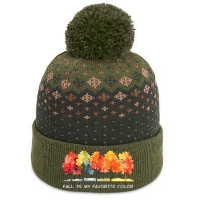 Fall Tree Autumn Tree Line Thanksgiving The Baniff Cuffed Pom Beanie