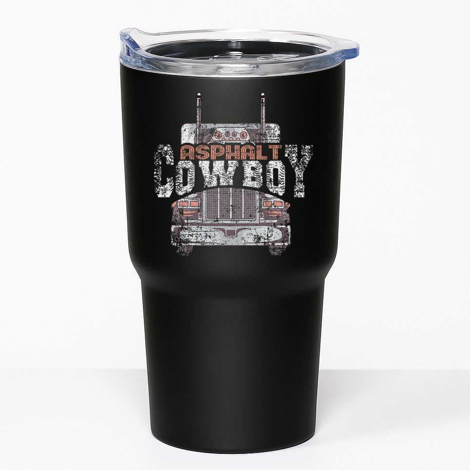 Funny Trucker Asphalt Cowboy Cool Truck Driver Tumbler