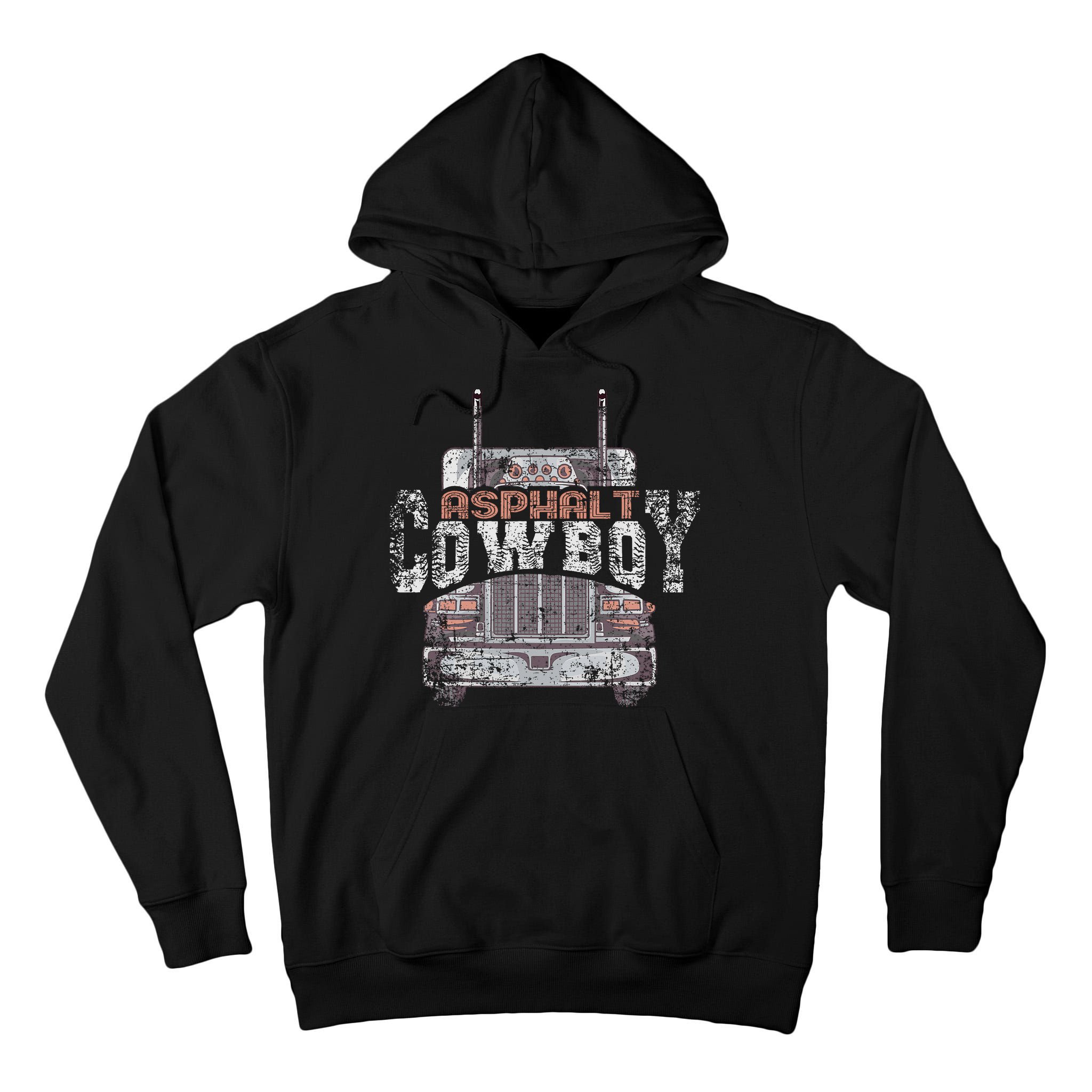 Funny Trucker Asphalt Cowboy Cool Truck Driver Tall Hoodie
