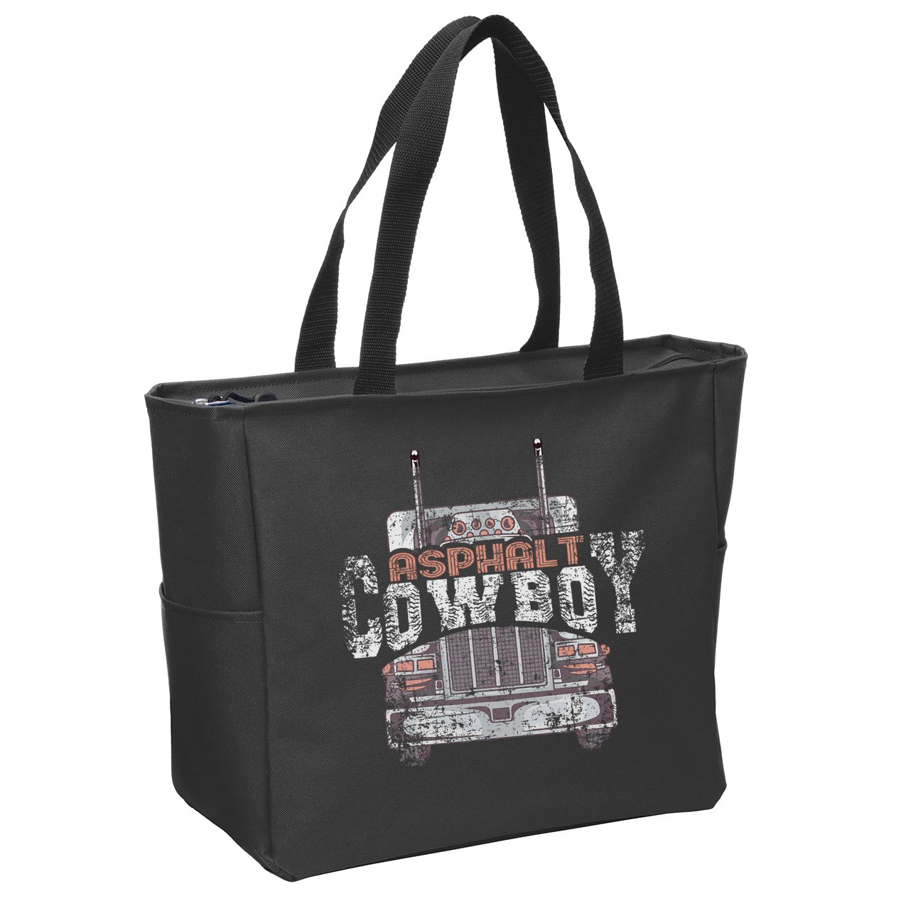 Funny Trucker Asphalt Cowboy Cool Truck Driver Zip Tote Bag