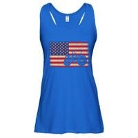 Farm Tractors American Flag Patriotic Vintage Farming Farmer Gift Ladies Essential Flowy Tank