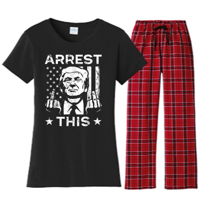 Funny Trump Arrest This Teee Trump Arrest This Women's Flannel Pajama Set