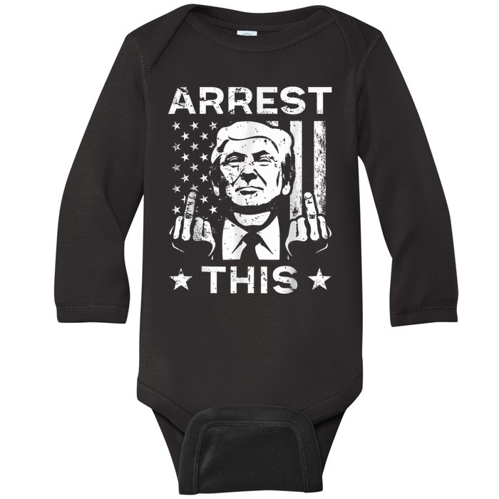 Funny Trump Arrest This Teee Trump Arrest This Baby Long Sleeve Bodysuit