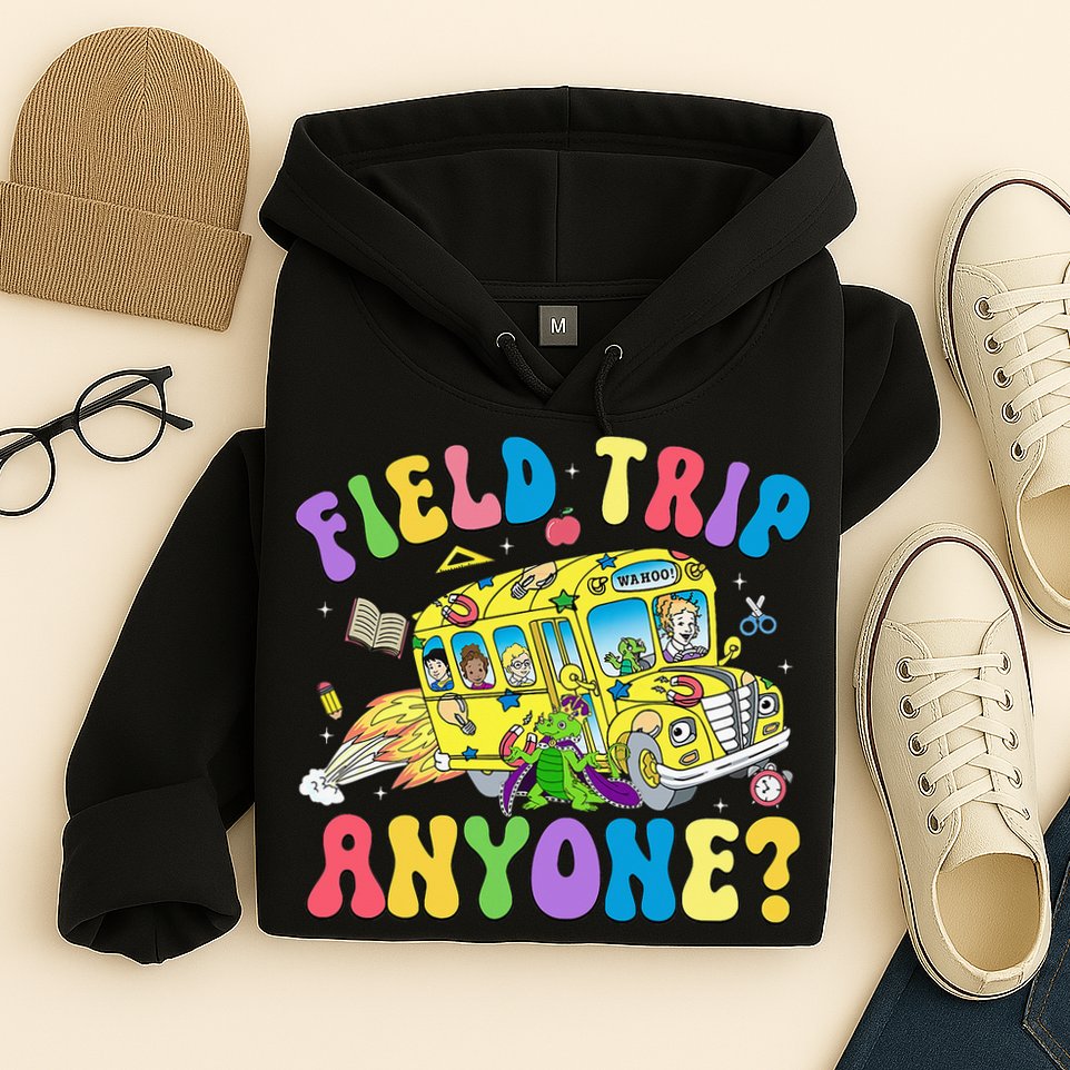 Field Trip Anyone Field Day Let The Games Begin School Bus Hoodie