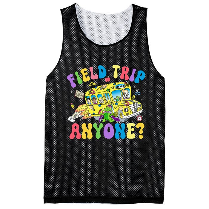 Field Trip Anyone Field Day Let The Games Begin School Bus Mesh Reversible Basketball Jersey Tank