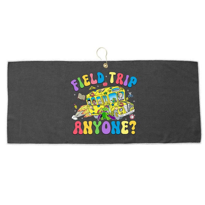Field Trip Anyone Field Day Let The Games Begin School Bus Large Microfiber Waffle Golf Towel