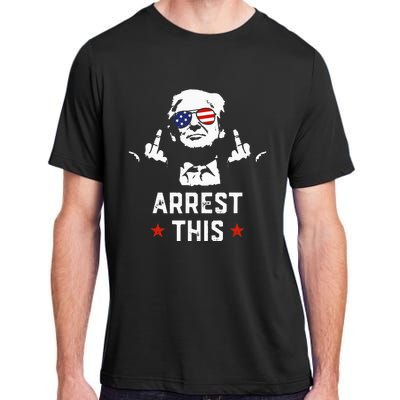 Funny Trump Arrest This Donald Trump Middle Finger President Adult ChromaSoft Performance T-Shirt