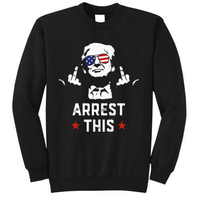 Funny Trump Arrest This Donald Trump Middle Finger President Tall Sweatshirt