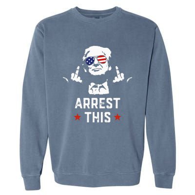 Funny Trump Arrest This Donald Trump Middle Finger President Garment-Dyed Sweatshirt