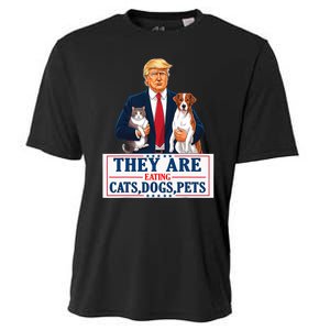 Funny They Are Eating The Dogs The Cats The Pets Trump Cooling Performance Crew T-Shirt