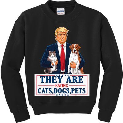 Funny They Are Eating The Dogs The Cats The Pets Trump Kids Sweatshirt