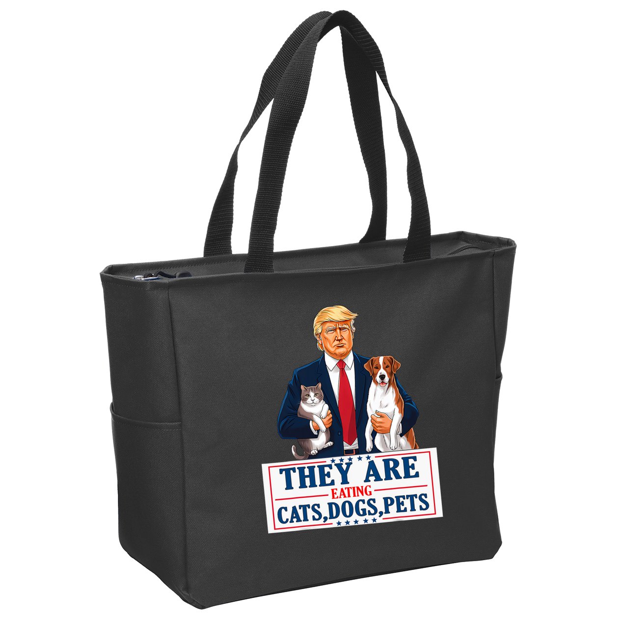 Funny They Are Eating The Dogs The Cats The Pets Trump Zip Tote Bag