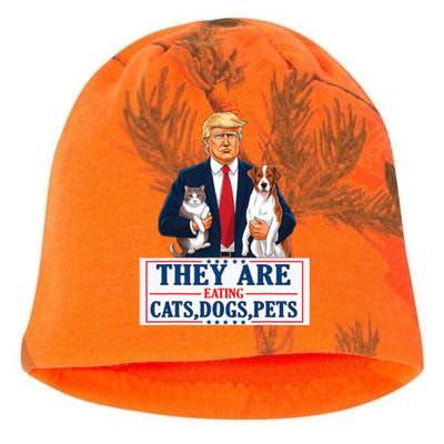 Funny They Are Eating The Dogs The Cats The Pets Trump Kati - Camo Knit Beanie