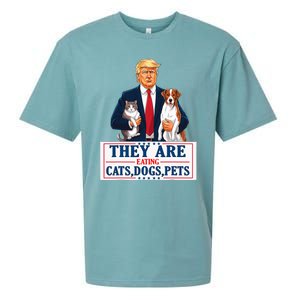 Funny They Are Eating The Dogs The Cats The Pets Trump Sueded Cloud Jersey T-Shirt