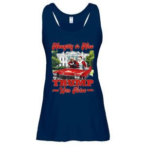 Funny Trump And Santa Naughty Or Nice Trump Won Twice Ladies Essential Flowy Tank