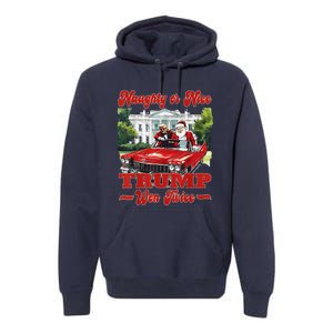 Funny Trump And Santa Naughty Or Nice Trump Won Twice Premium Hoodie